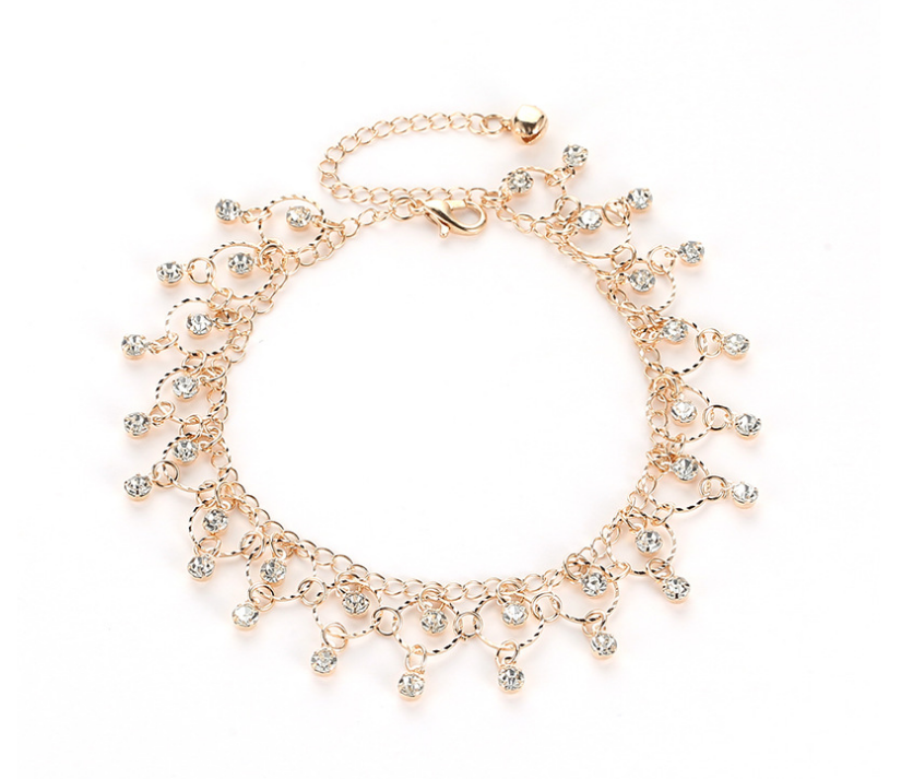 Rhinestone Tassel Anklet and Foot Chain