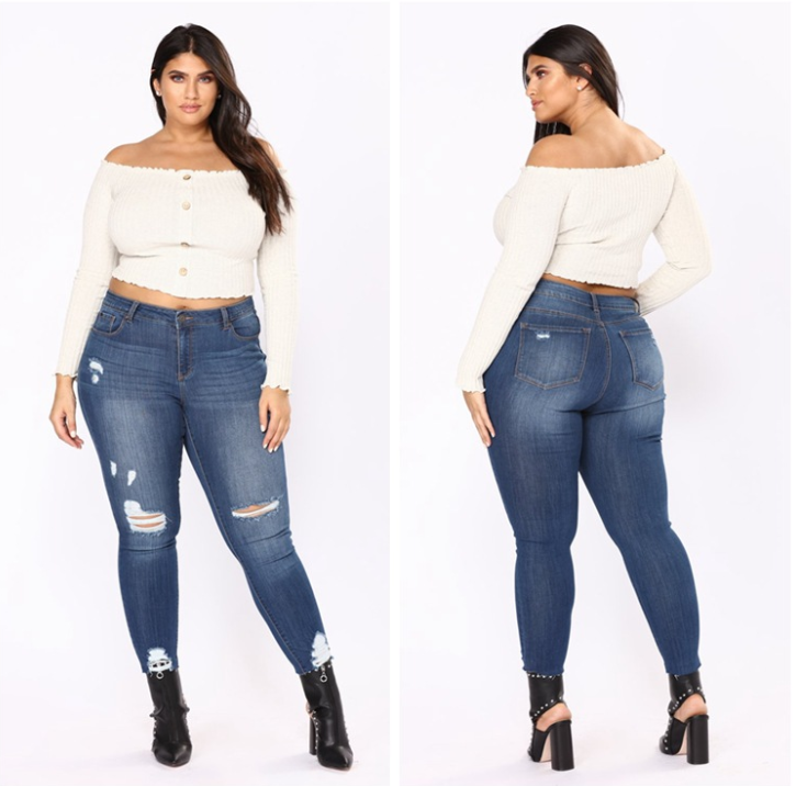 Ripped Blue Denim Jeans