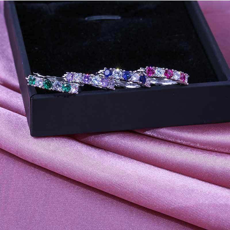Colorful Zircon Earrings for Ladies - Fashion Versatile Style