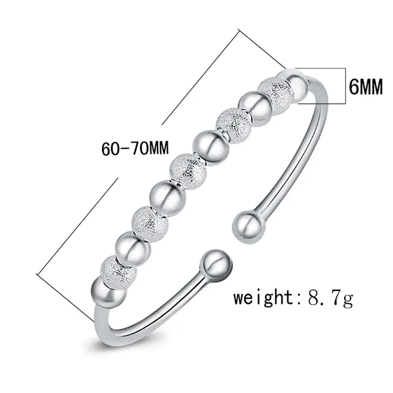 Fashion Silver-Plated Bracelet for Women with Nine Beads
