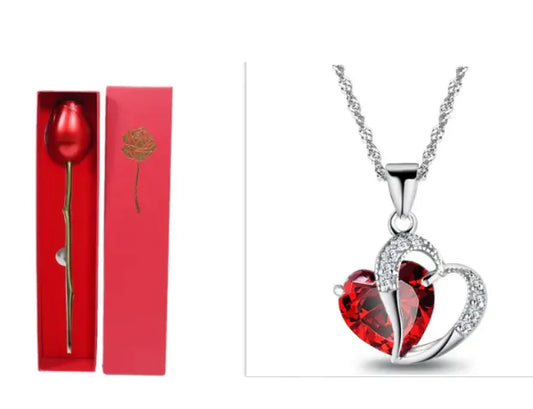 Heart Shaped Zircon Crystal Necklace Clavicle Chain