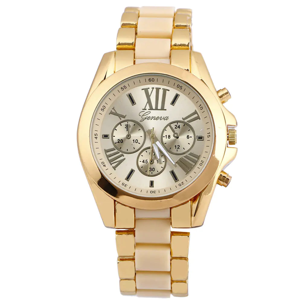 Geneva Alloy Watch for Men and Women, Sports Chronograph