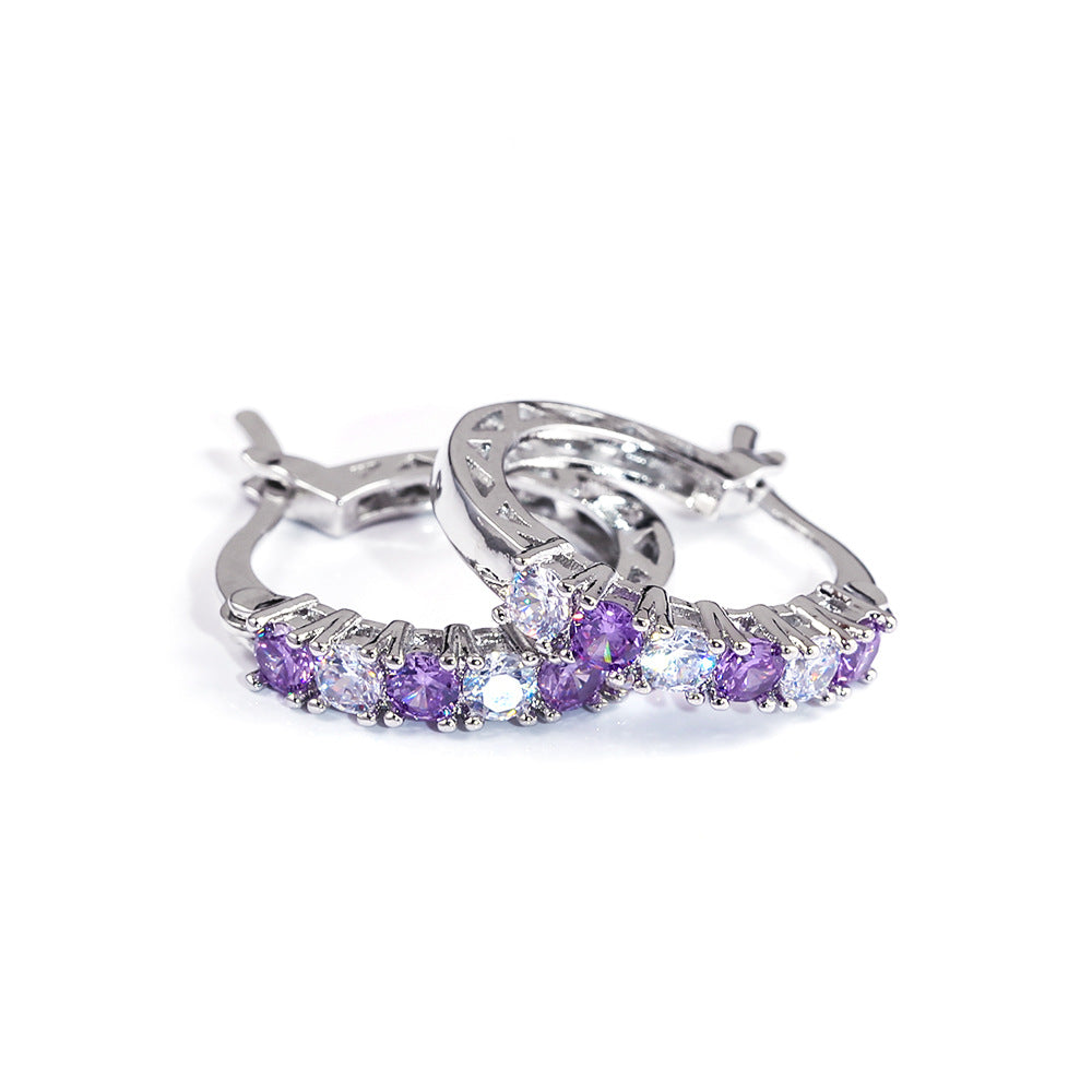 Colorful Zircon Earrings for Ladies - Fashion Versatile Style