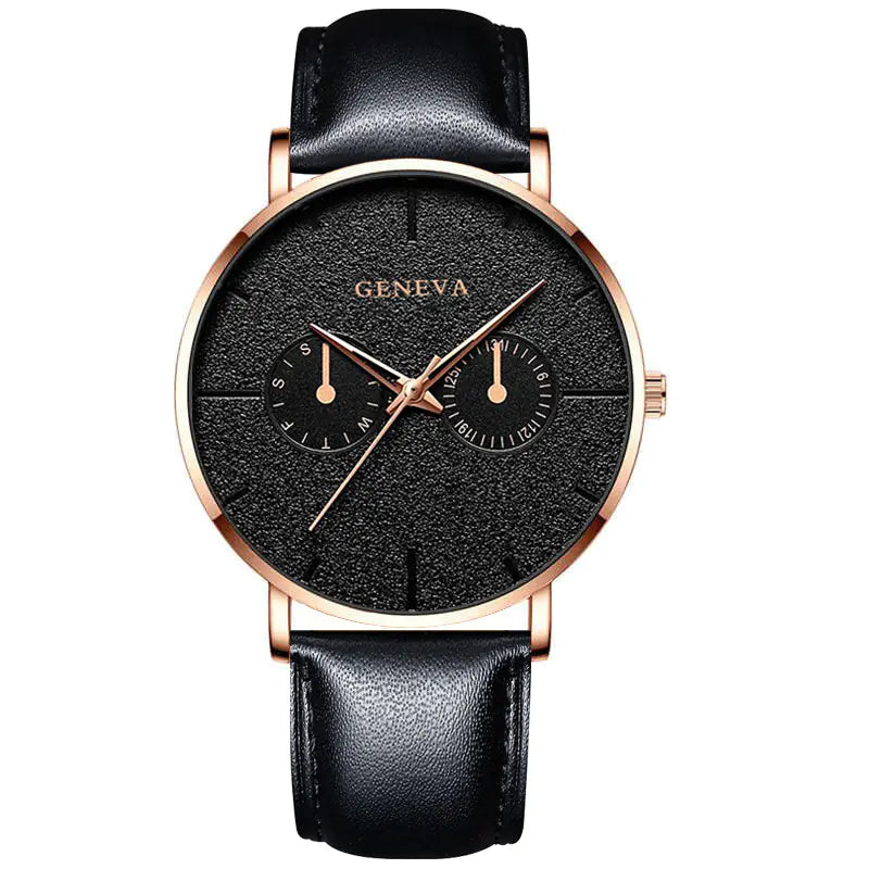 GENEVA Alloy Mesh Strap Quartz Watch for Men