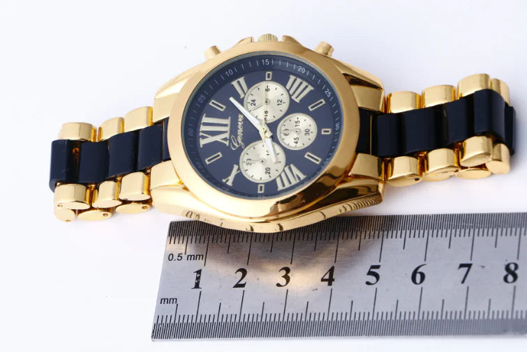 Geneva Alloy Watch for Men and Women, Sports Chronograph