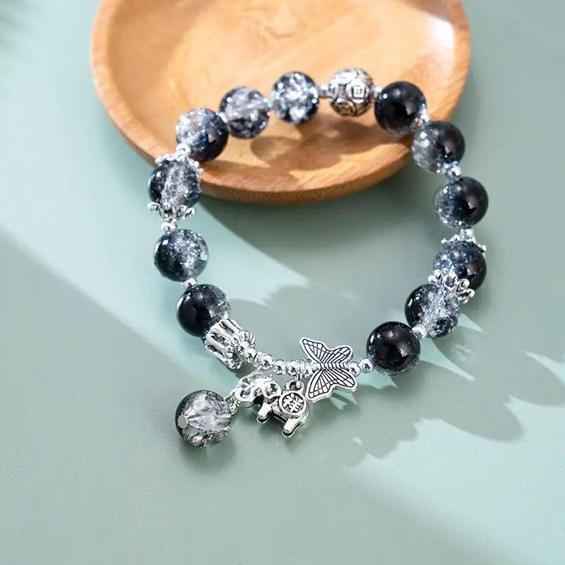 Chinese Style Butterfly Bracelet with Gradient Beads