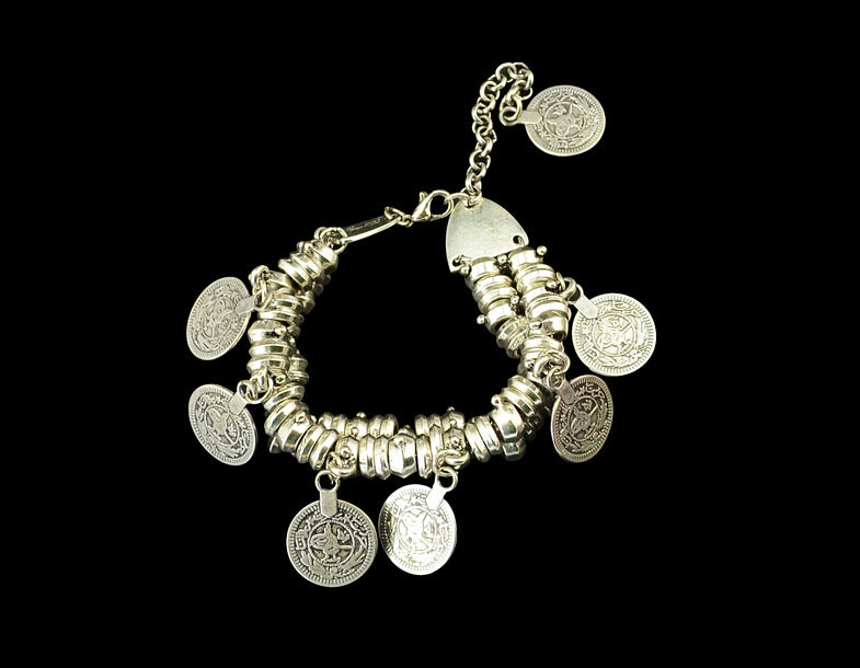 Fashionable Bohemian Coin Bracelet and Anklet Combo