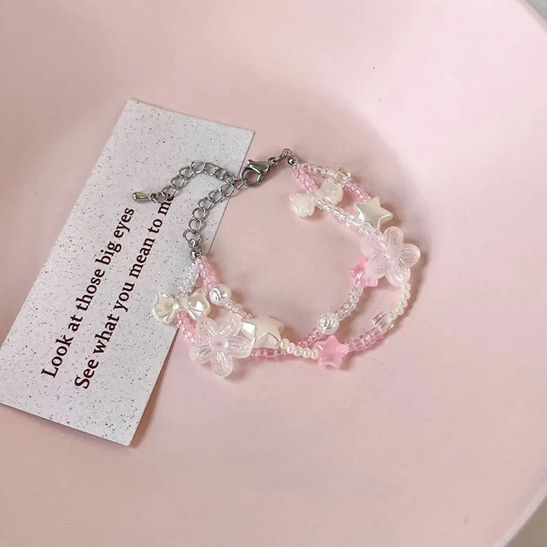Double Layer Flower Star Bracelet