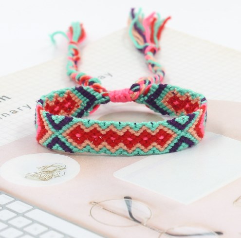 Double Layer Wave Anklet with Totem Handwoven Design