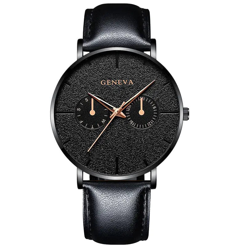 GENEVA Alloy Mesh Strap Quartz Watch for Men