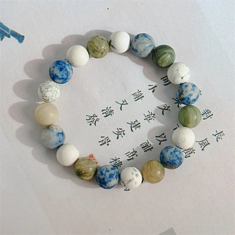 White Turquoise Collectible Bracelet with Rosary