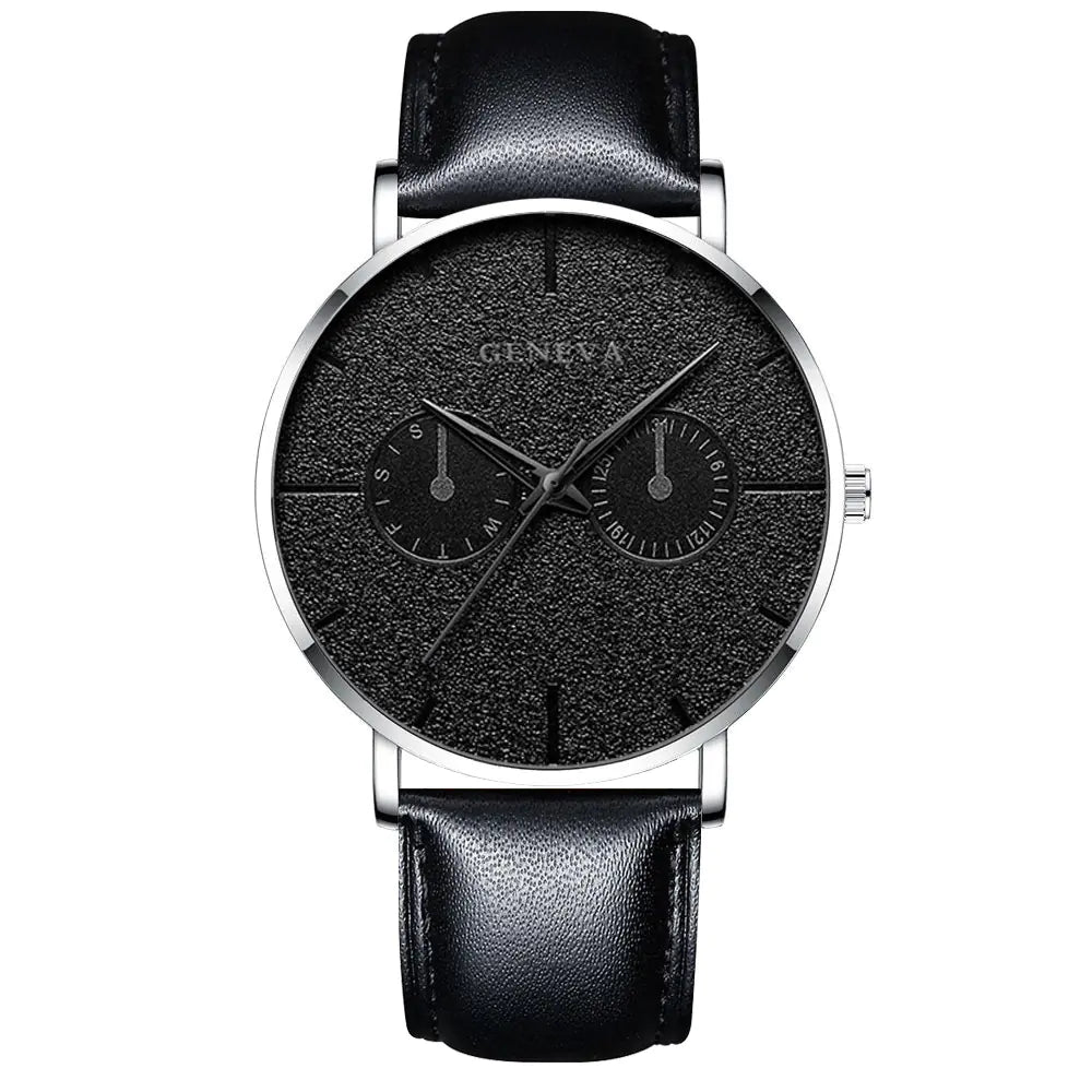 GENEVA Alloy Mesh Strap Quartz Watch for Men