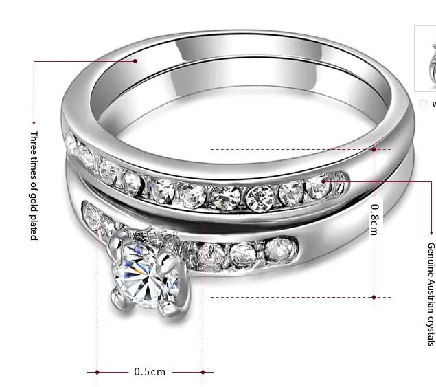 Zircon Ring Set with Elegant Design