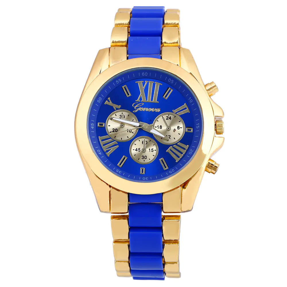 Geneva Alloy Watch for Men and Women, Sports Chronograph