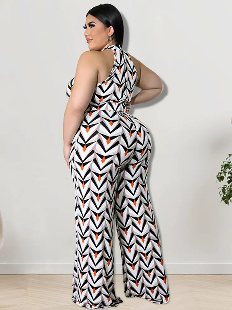 Plus Size Women's 5XL Summer Halter Jumpsuit