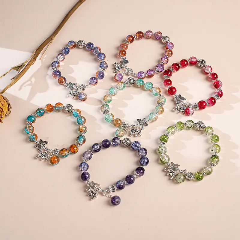 Chinese Style Butterfly Bracelet with Gradient Beads