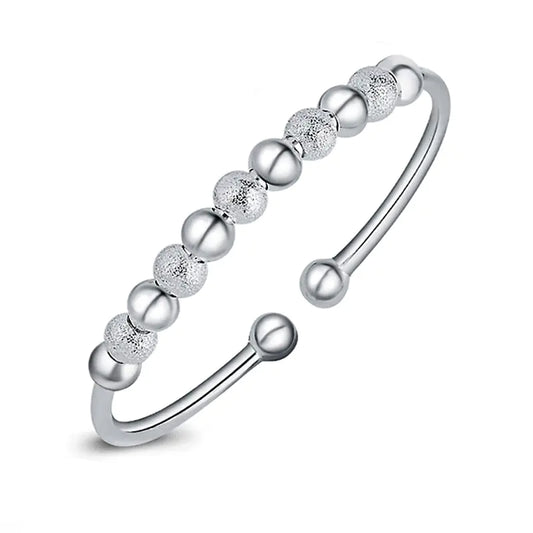 Fashion Silver-Plated Bracelet for Women with Nine Beads