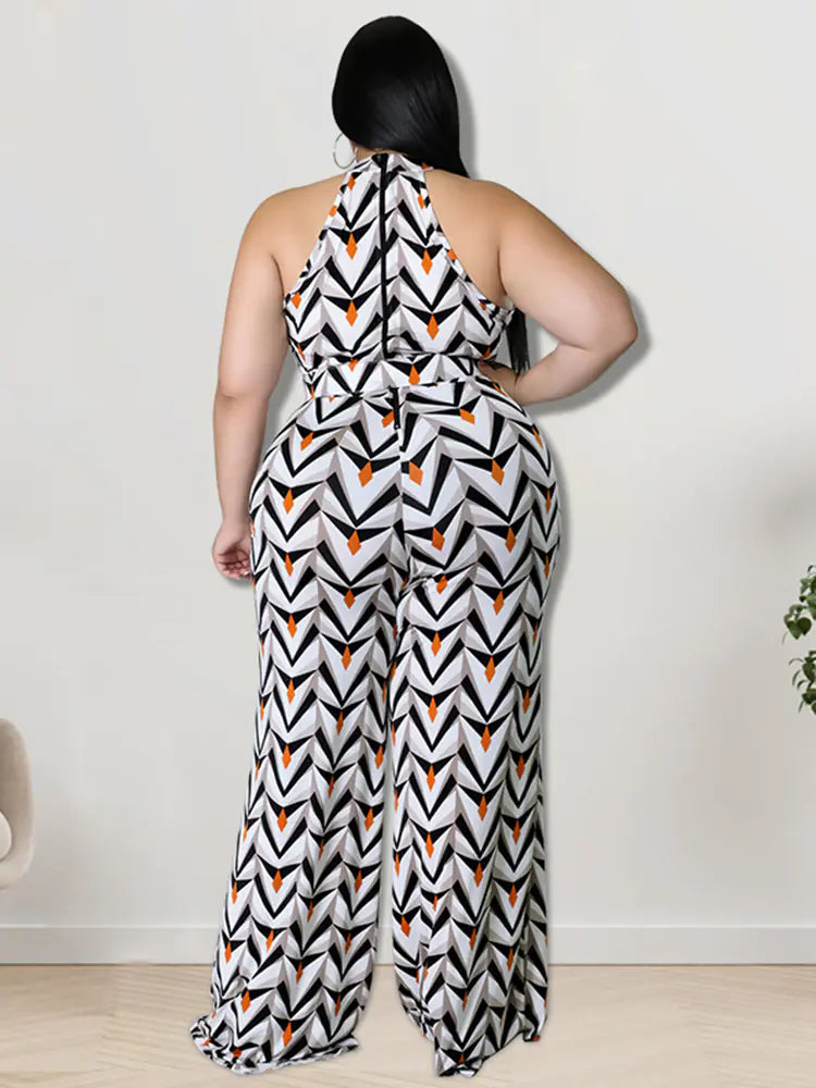 Plus Size Women's 5XL Summer Halter Jumpsuit