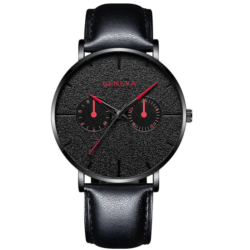 GENEVA Alloy Mesh Strap Quartz Watch for Men