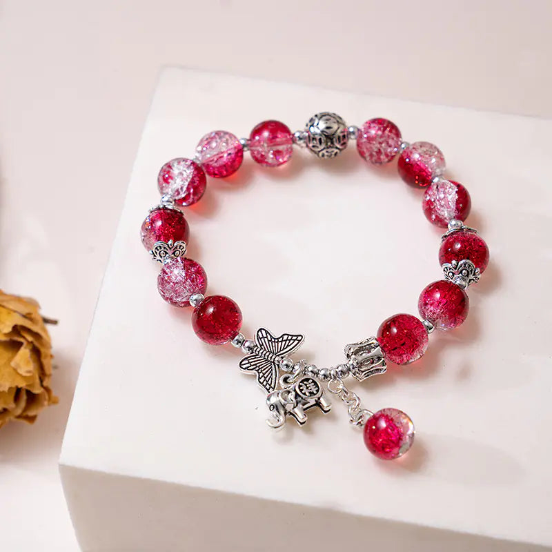 Chinese Style Butterfly Bracelet with Gradient Beads