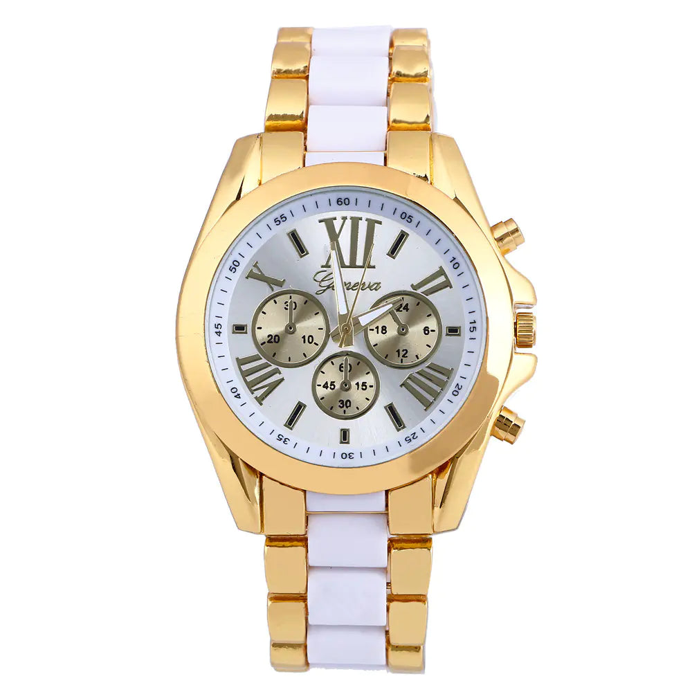 Geneva Alloy Watch for Men and Women, Sports Chronograph
