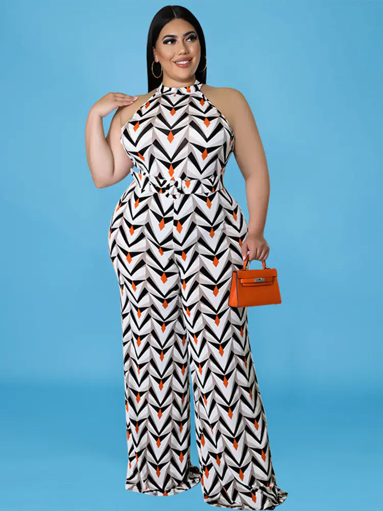 Plus Size Women's 5XL Summer Halter Jumpsuit