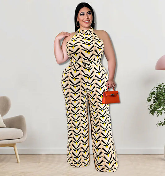 Plus Size Women's 5XL Summer Halter Jumpsuit